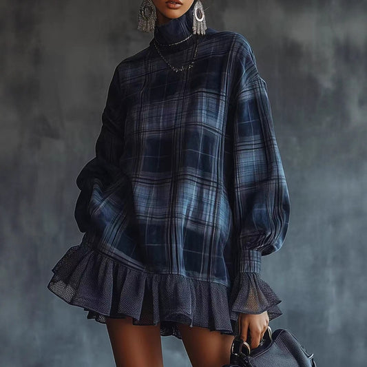 Triplechic™ Chic Plaid Ruffle Dress