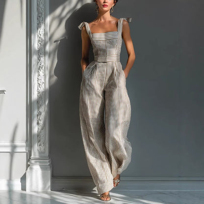 Triplechic™ LinenFlow Stripe Jumpsuit