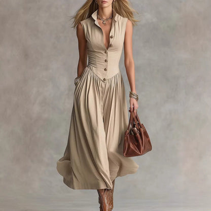 Triplechic™ LapelContour Maxi Dress