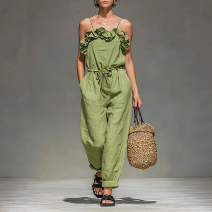 Triplechic™ OffRuffle Flow Jumpsuit