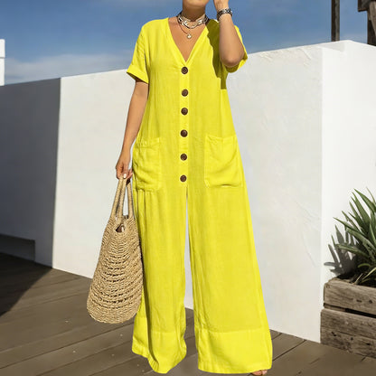 Triplechic™ VButton Ease Jumpsuit