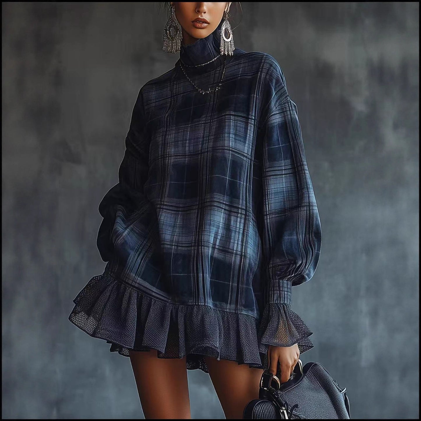 Triplechic™ Chic Plaid Ruffle Dress