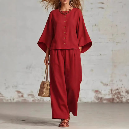 Triplechic™ LinenFlow Wide-Leg Suit