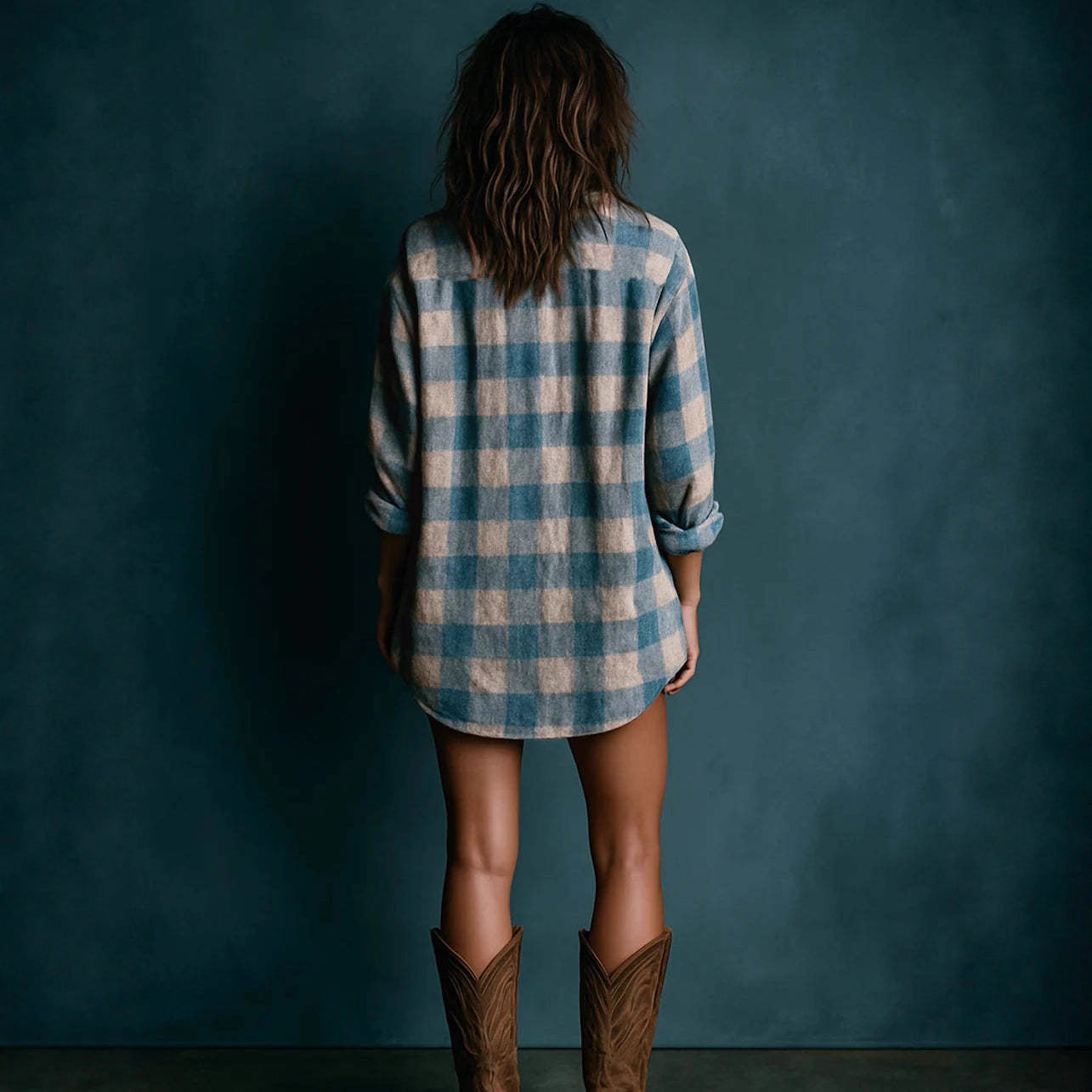 Triplechic™ Plaid Print Cardigan Dress