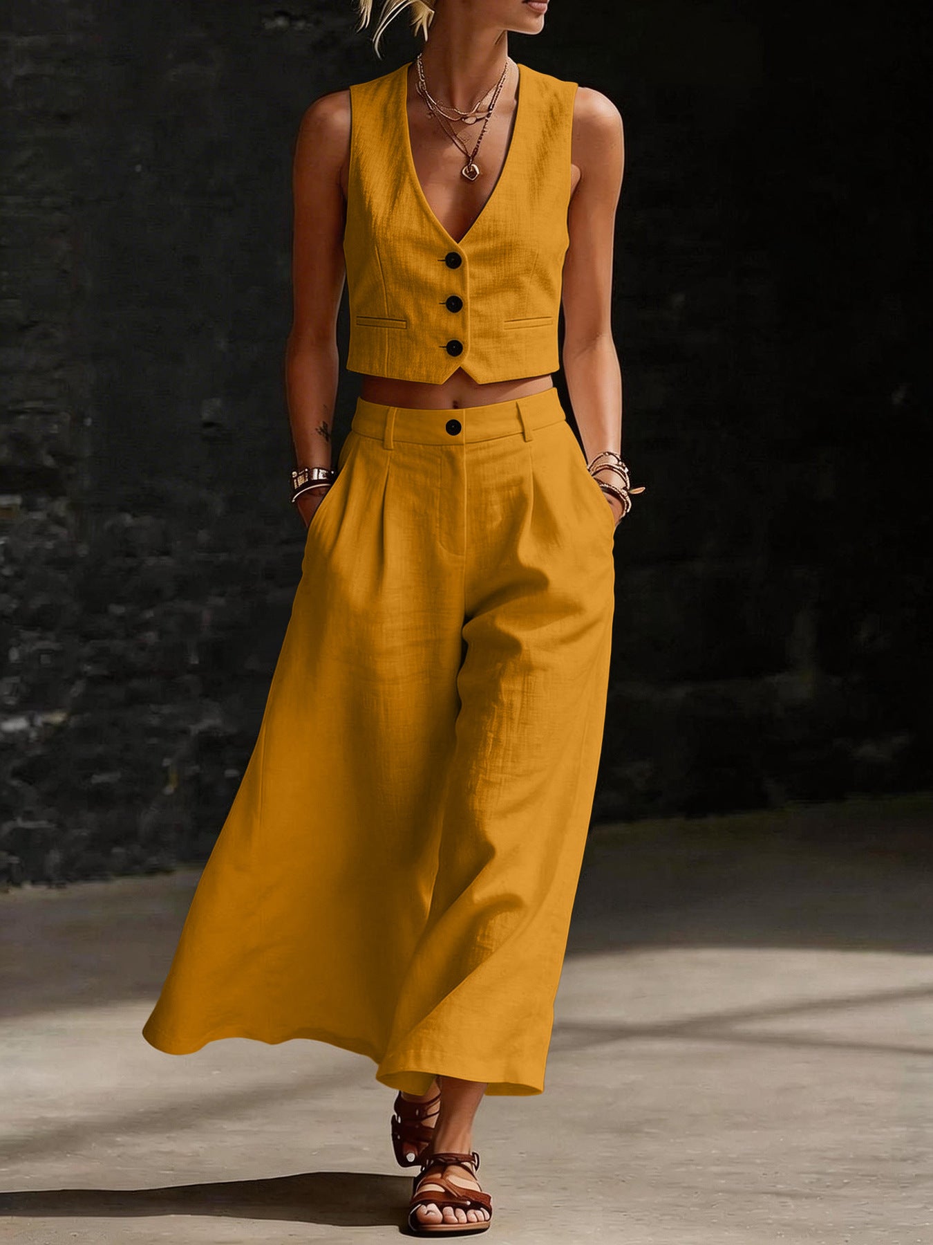 Triplechic™ VVest Contour Wide-Leg Set