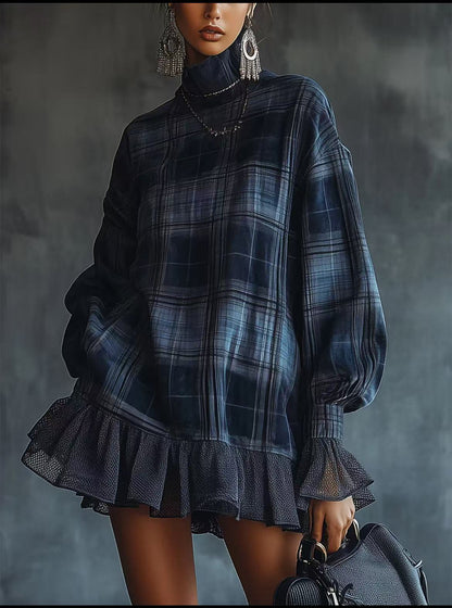 Triplechic™ Chic Plaid Ruffle Dress