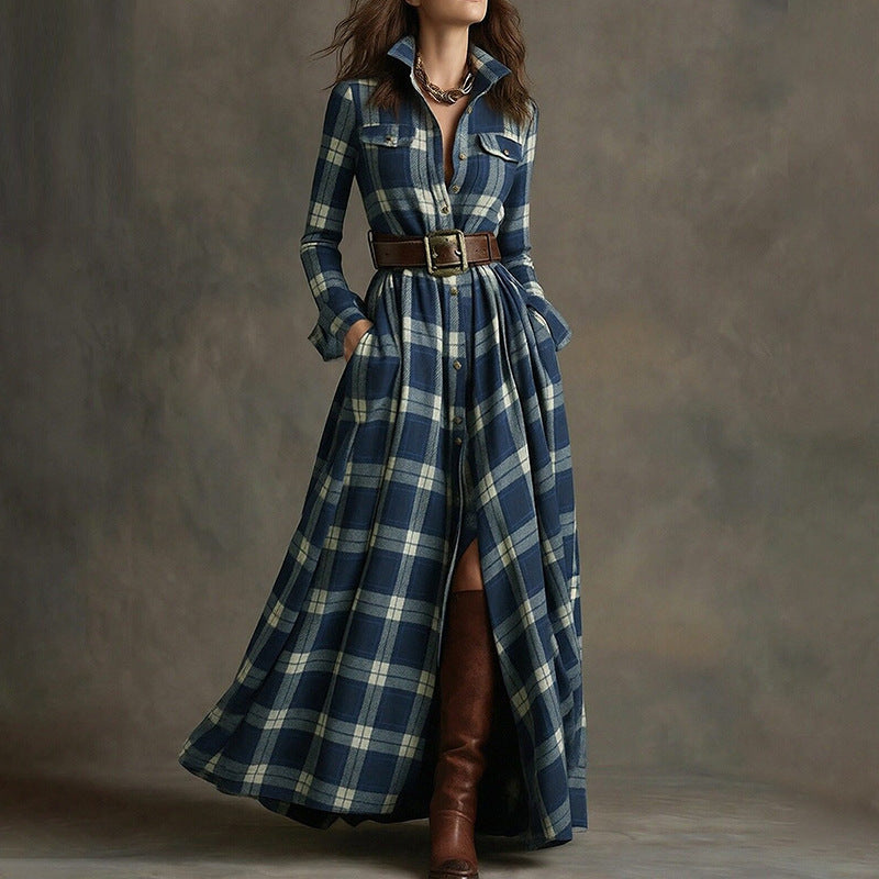Triplechic™ LapelContour Print Dress