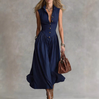 Triplechic™ LapelContour Maxi Dress