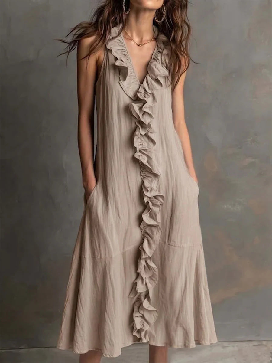 Triplechic™ LinenFlow Ruffle Dress
