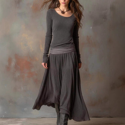 Triplechic™ Retro Ribbed Long Dress