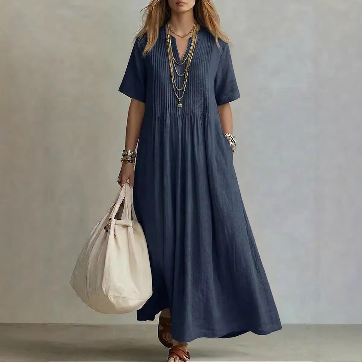 Triplechic™ VEase Pleat Linen Dress