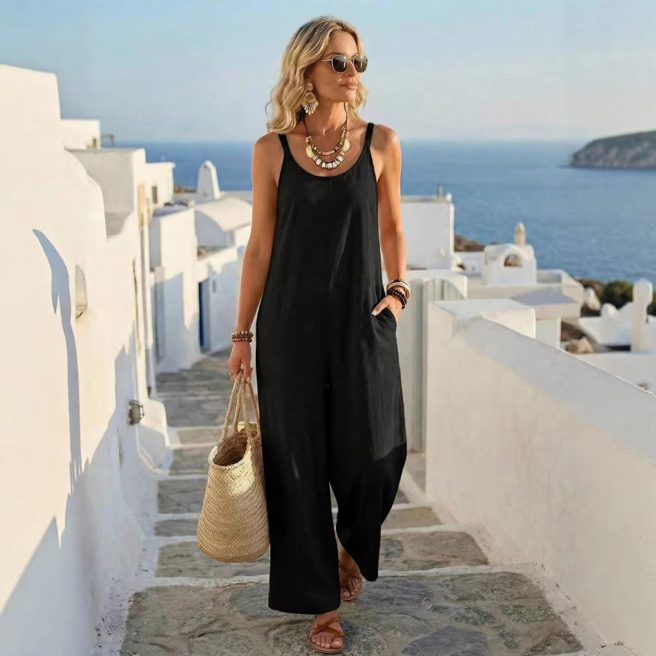 Triplechic™ KhakiFlow Wide Jumpsuit