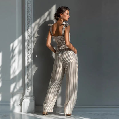 Triplechic™ LinenFlow Stripe Jumpsuit