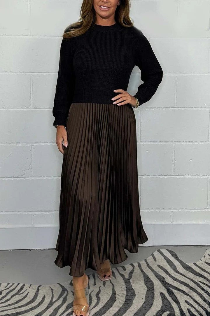 Triplechic ™ Long Sleeve Jumper & Pleated Bottom Dress