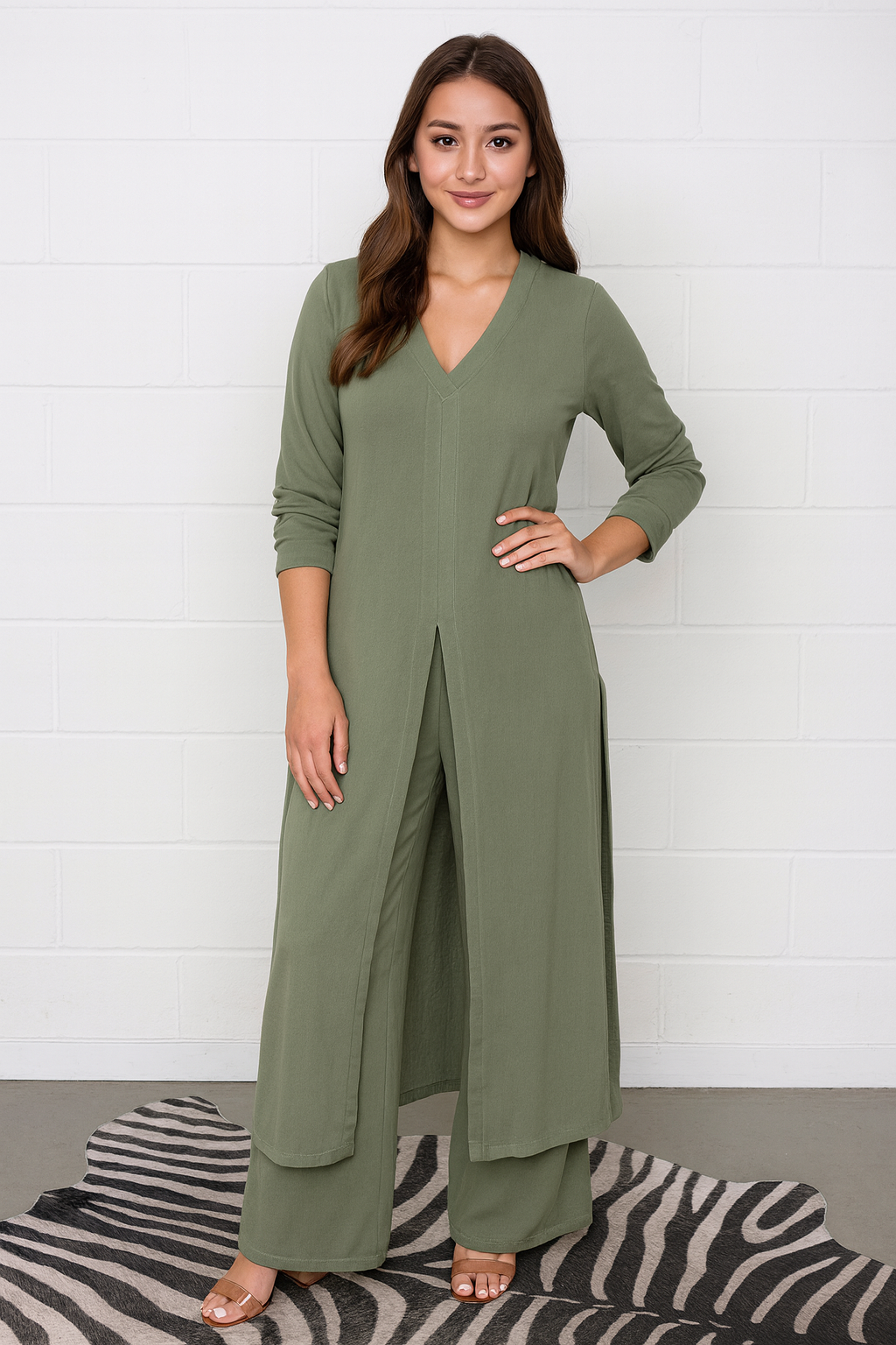 Triplechic™ Split Long Top & Trousers Set
