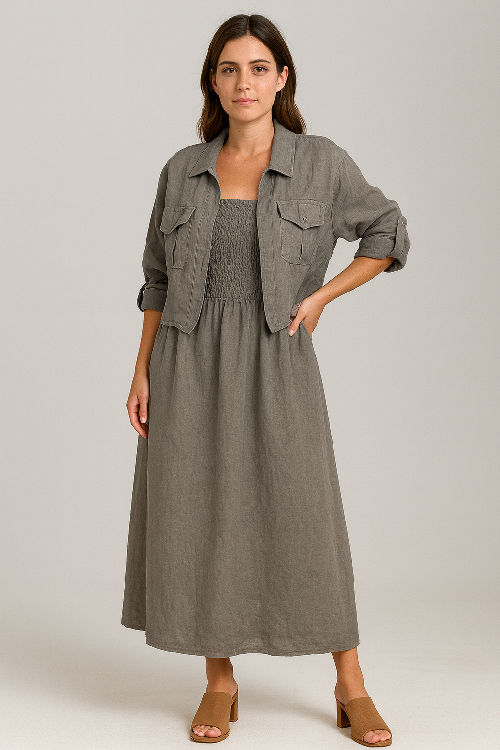 Triplechic™ Chic Cardigan & Suspender Skirt Set