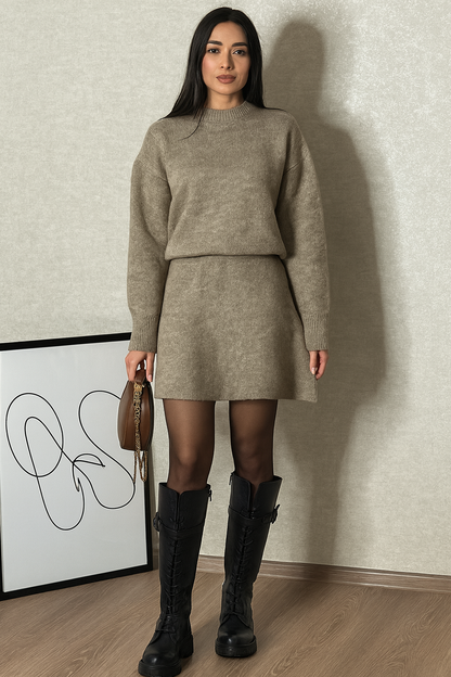 Triplechic™ Elegant Knit Sweater & Skirt Set