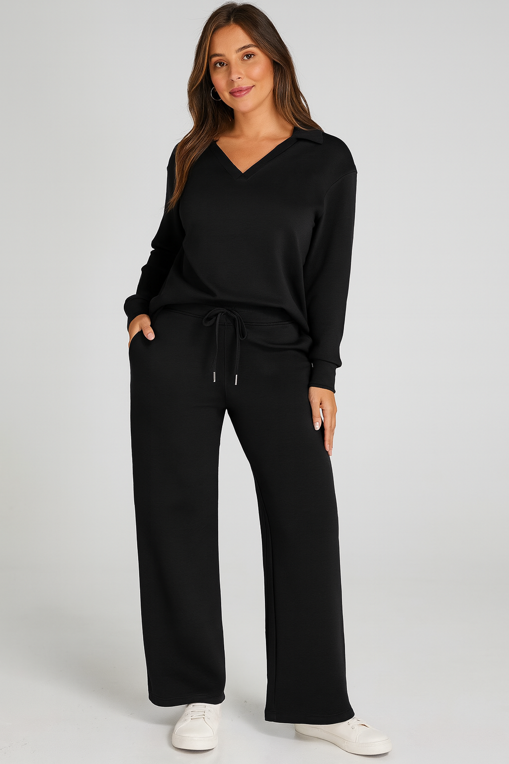 Triplechic™ V-Neck Drawstring Lounge Set