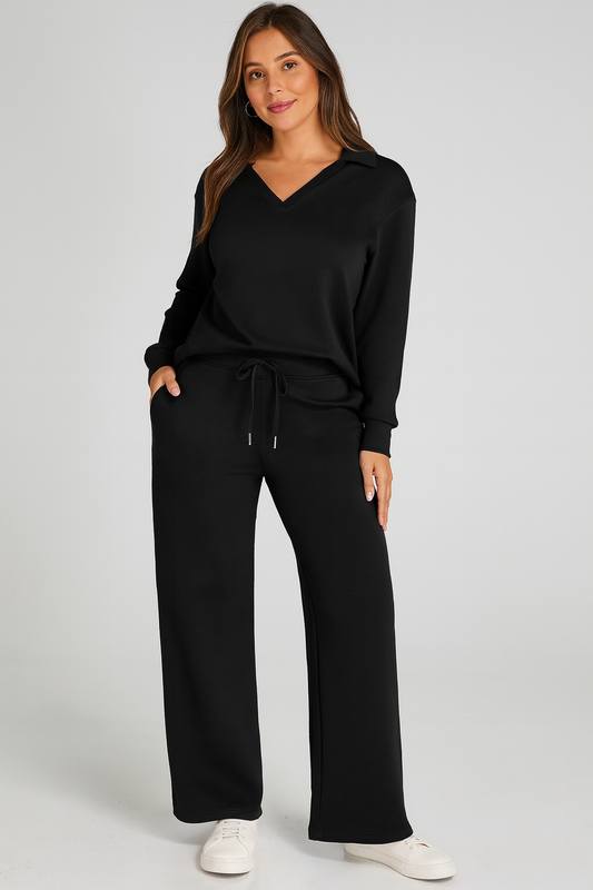 Triplechic™ V-Neck Drawstring Lounge Set