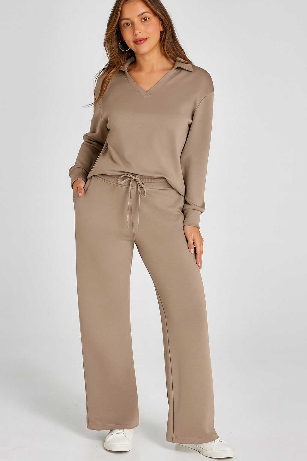 Triplechic™ V-Neck Drawstring Lounge Set