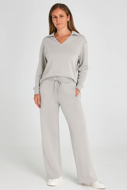Triplechic™ V-Neck Drawstring Lounge Set