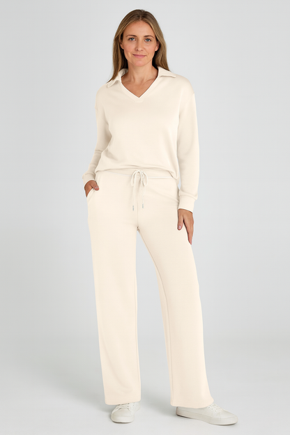 Triplechic™ V-Neck Drawstring Lounge Set