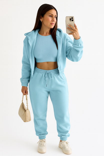 Triplechic™ Plush 3-Piece Hoodie Lounge Set