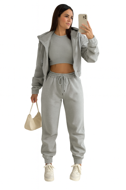 Triplechic™ Plush 3-Piece Hoodie Lounge Set