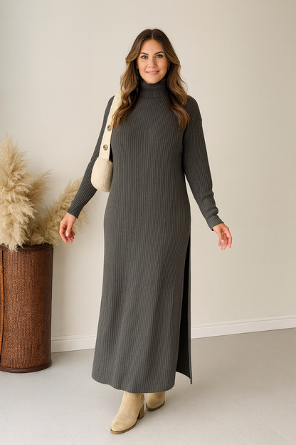 Triplechic™ Sleek Turtleneck Side-Slit Set