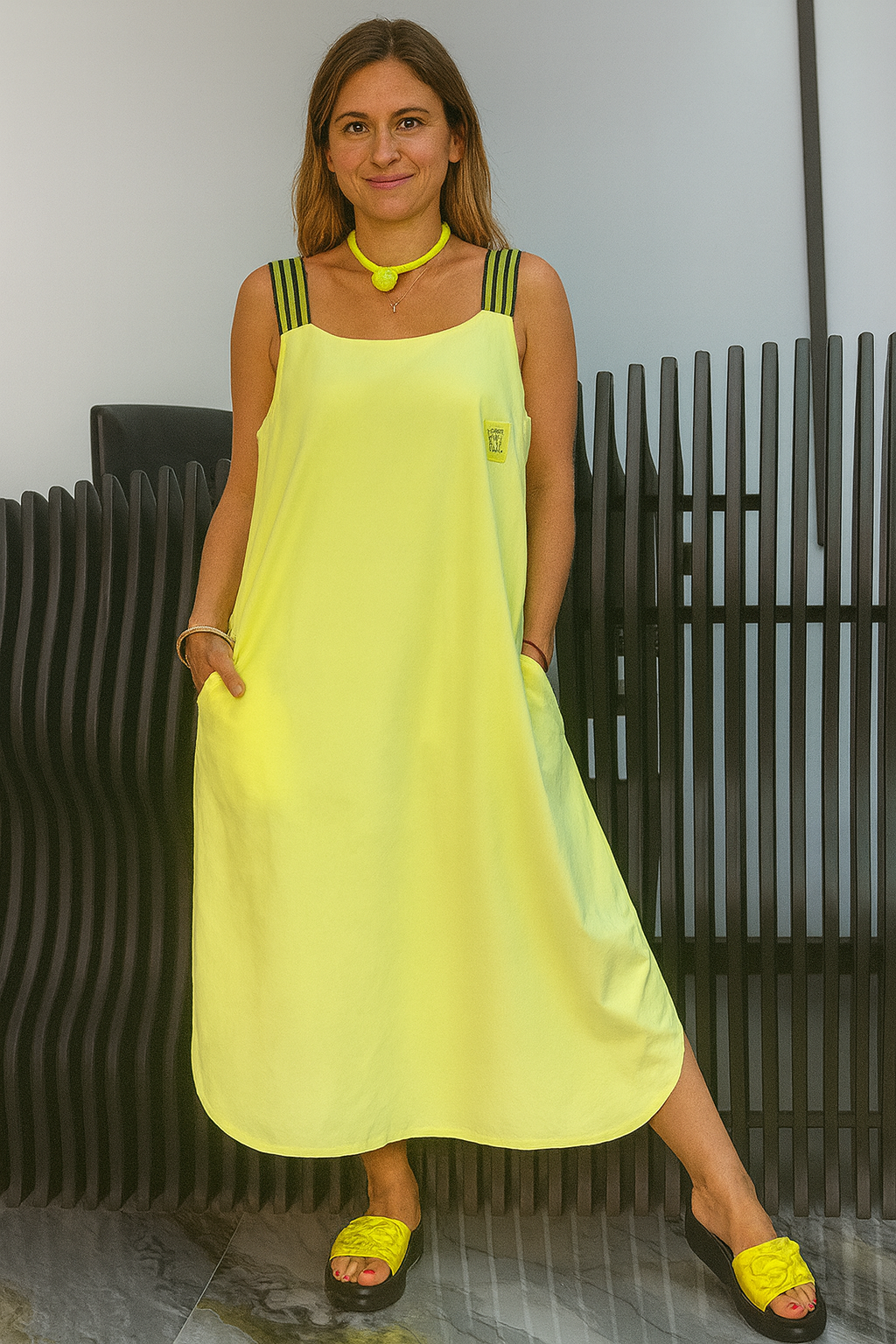 Triplechic™ Striped Sleeveless Strap Dress