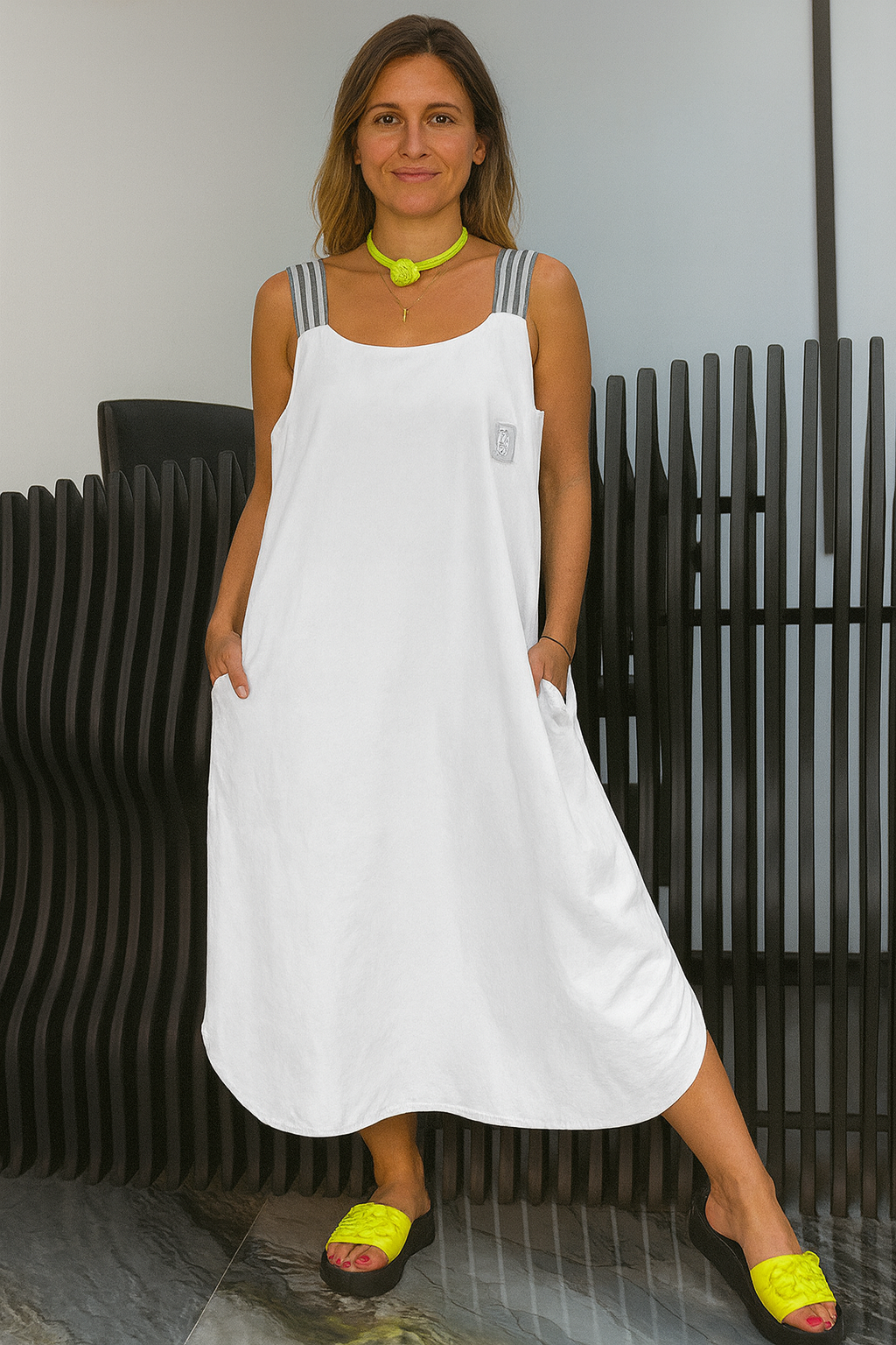 Triplechic™ Striped Sleeveless Strap Dress