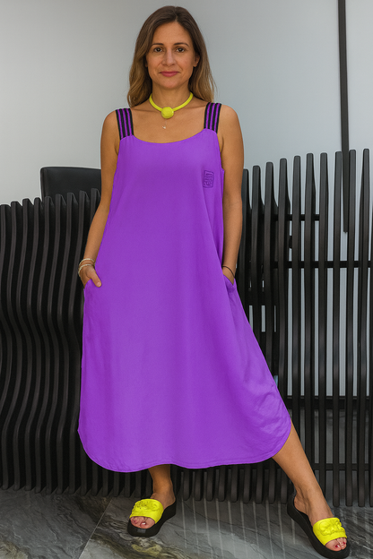 Triplechic™ Striped Sleeveless Strap Dress