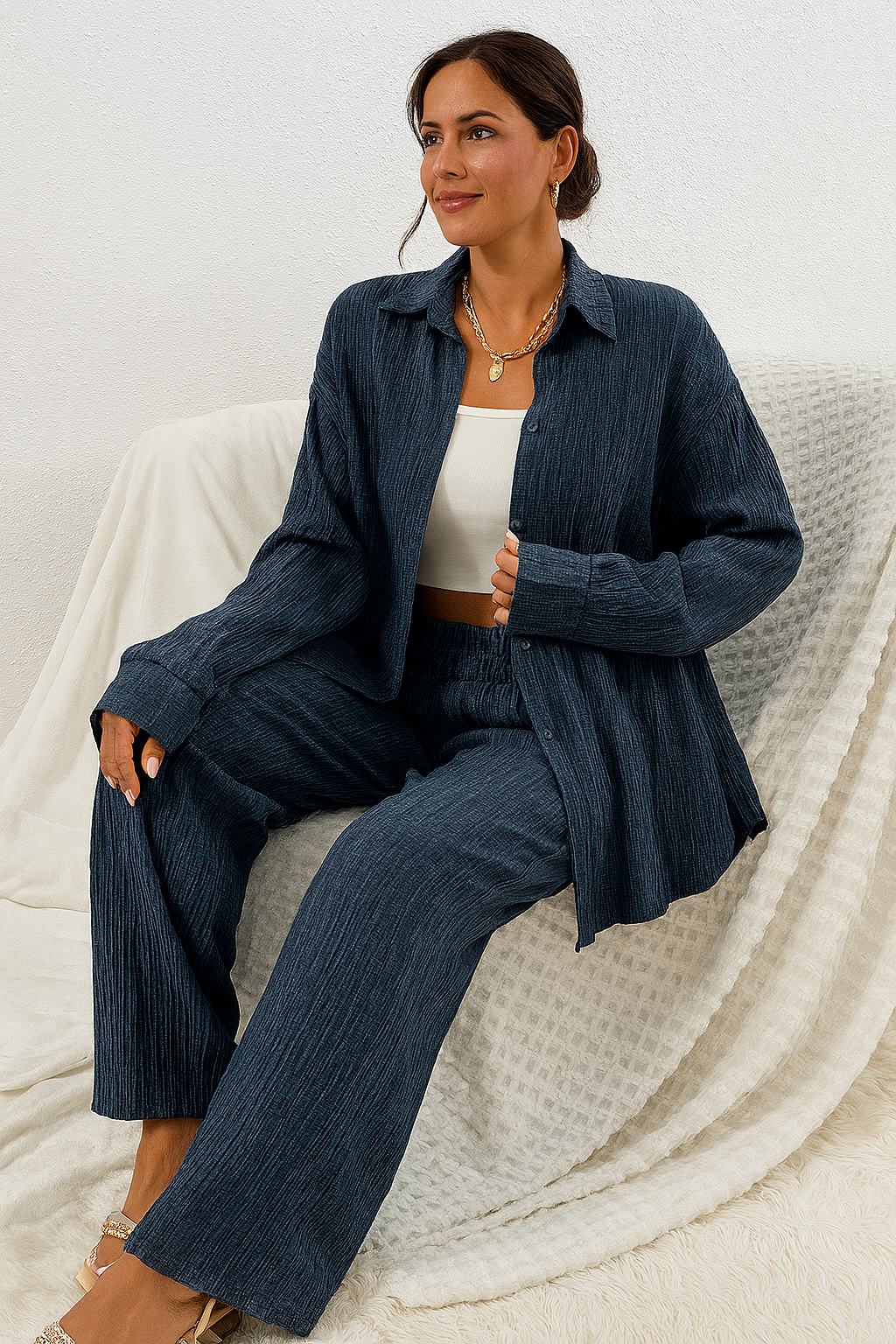 Triplechic™ Relaxed Collar Cardigan Suit