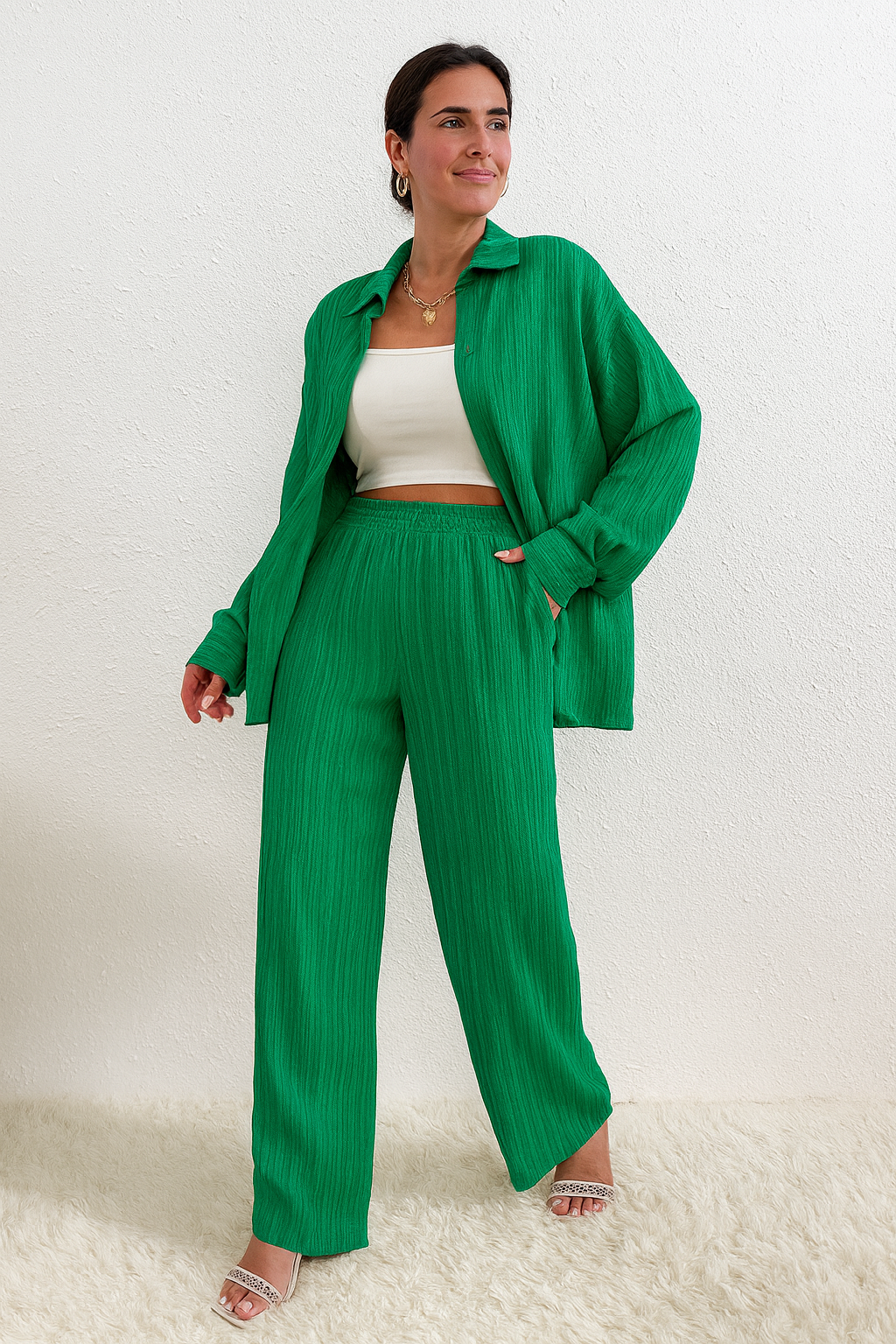 Triplechic™ Relaxed Collar Cardigan Suit