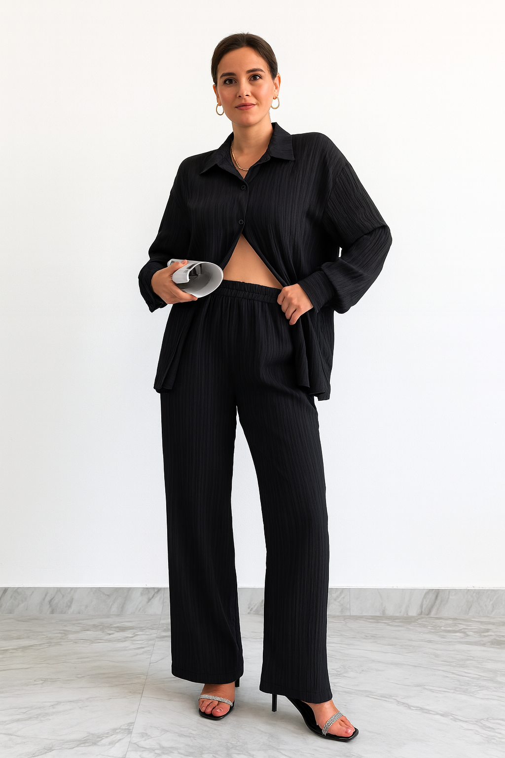 Triplechic™ Relaxed Collar Cardigan Suit