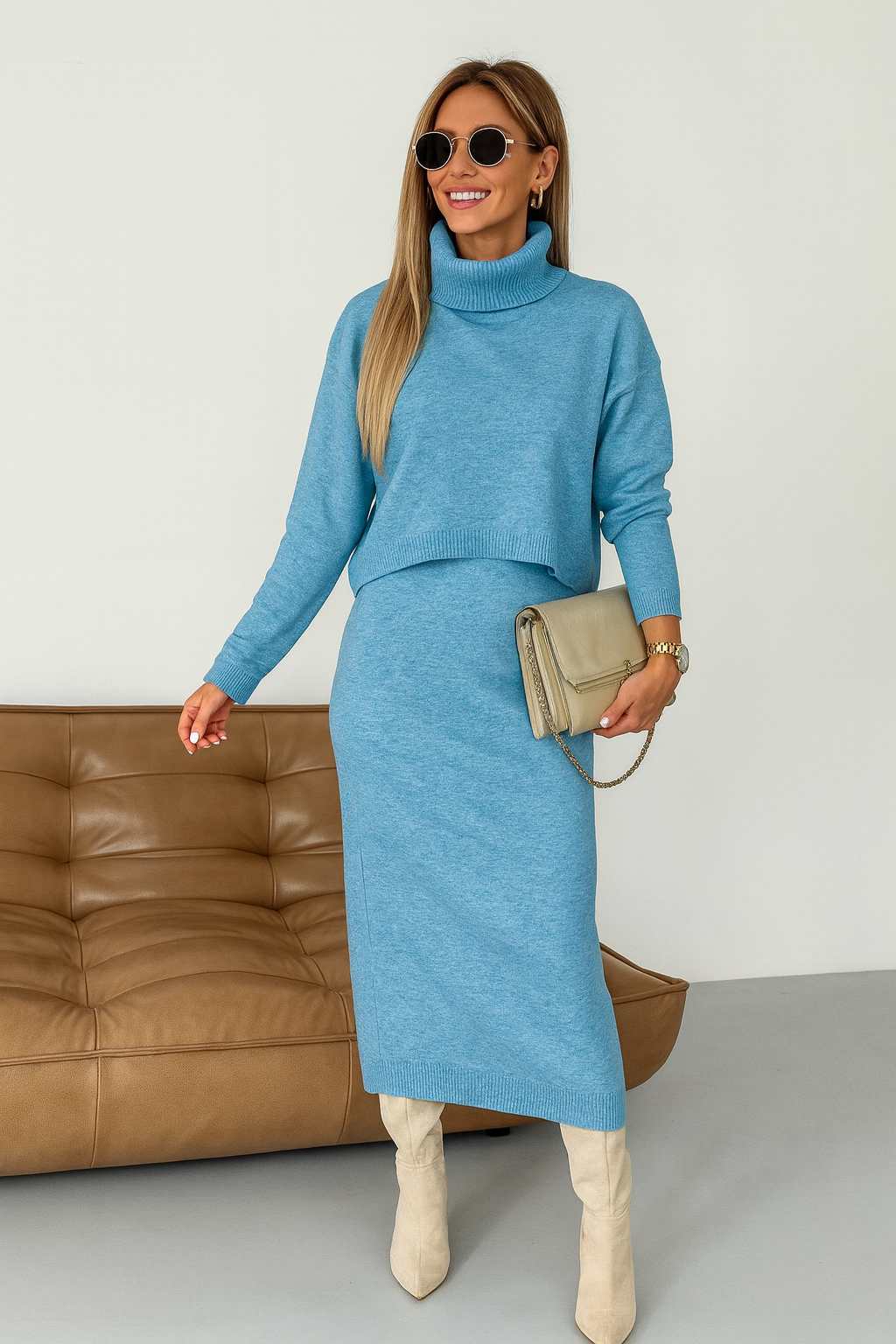 Triplechic™ Elegant Knit Skirt Set