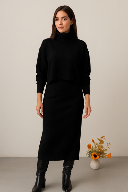 Triplechic™ Elegant Knit Skirt Set