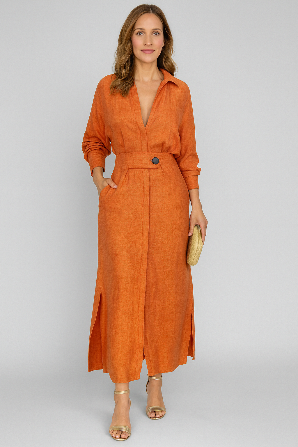 Triplechic™ Elegant Tie-Waist Shirt Dress