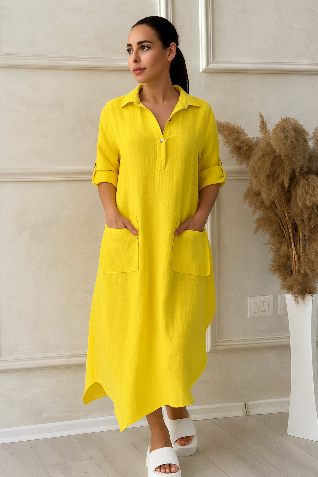Triplechic™ Cotton-Linen Polo Dress