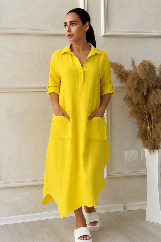 Triplechic™ Cotton-Linen Polo Dress