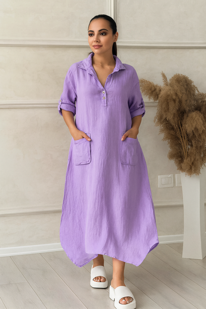 Triplechic™ Cotton-Linen Polo Dress