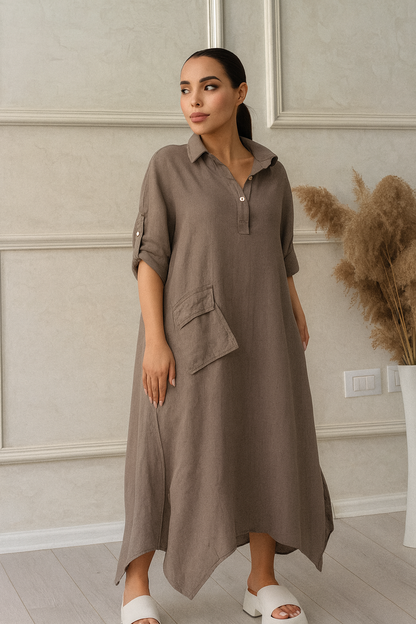 Triplechic™ Cotton-Linen Polo Dress