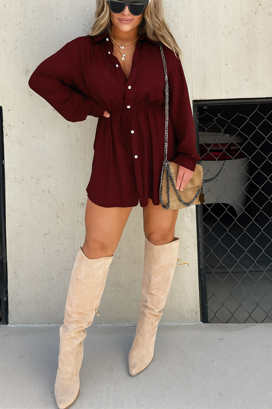 Triplechic™ Button-Up Shirt Romper