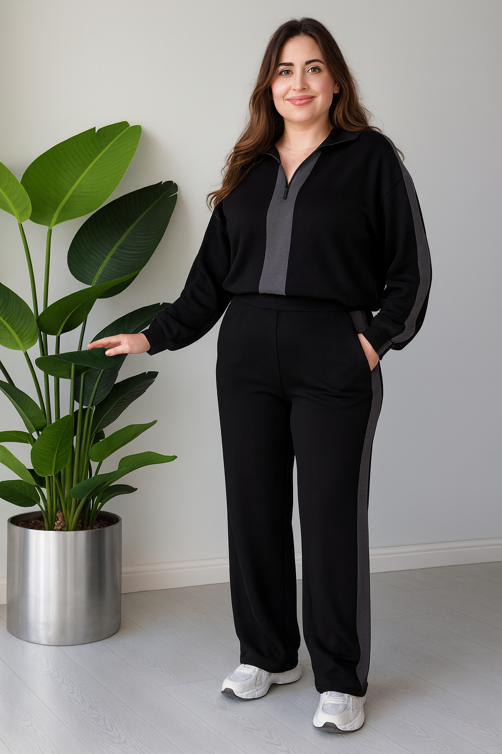 Triplechic™ Contrast Lounge Sweater Set