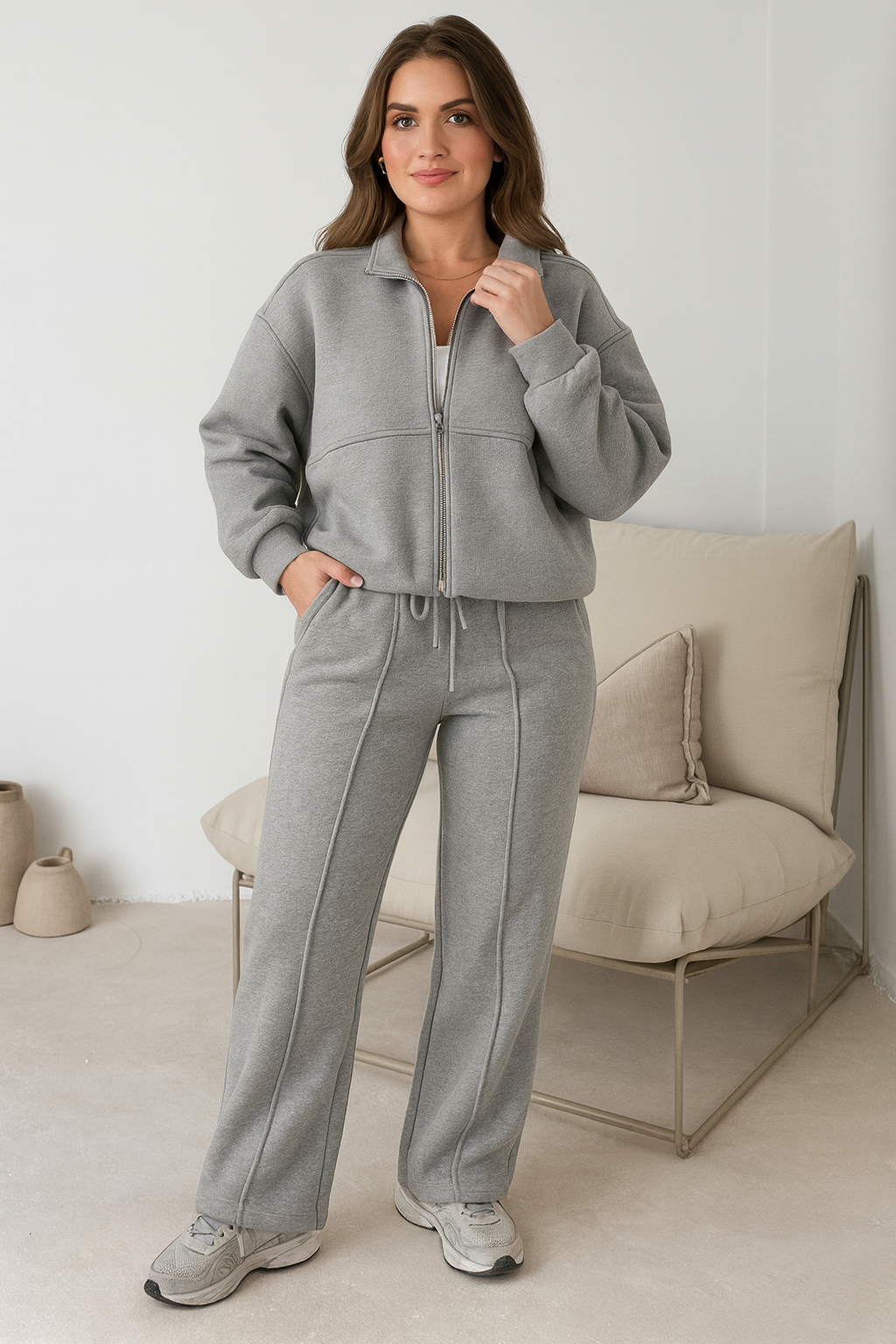 Triplechic™ Zip-Up Sweater & Trousers Set
