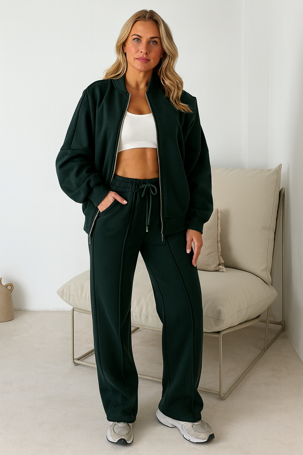 Triplechic™ Zip-Up Sweater & Trousers Set