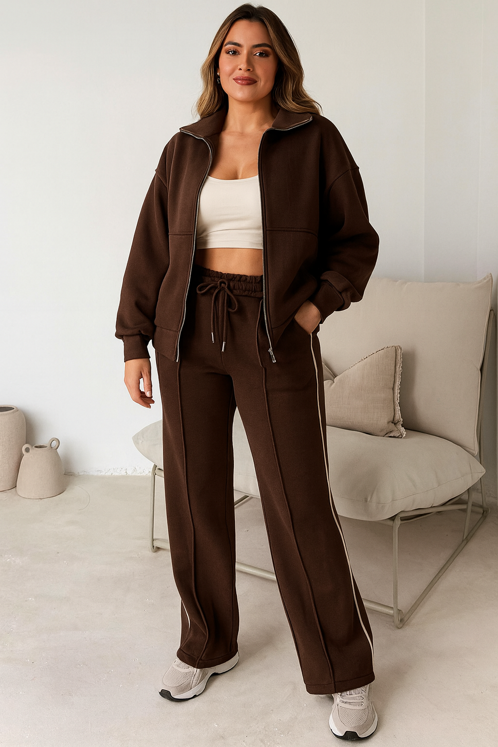 Triplechic™ Zip-Up Sweater & Trousers Set