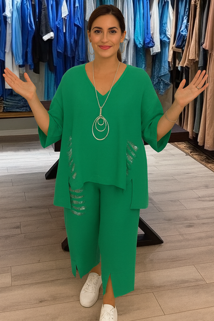 Triplechic™ Rustic V-Neck Linen Set