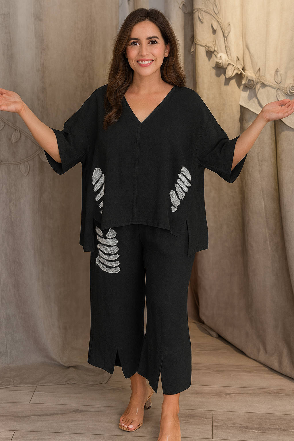 Triplechic™ Rustic V-Neck Linen Set