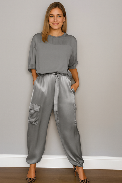 Triplechic™ Satin Elegance Two-Piece Set